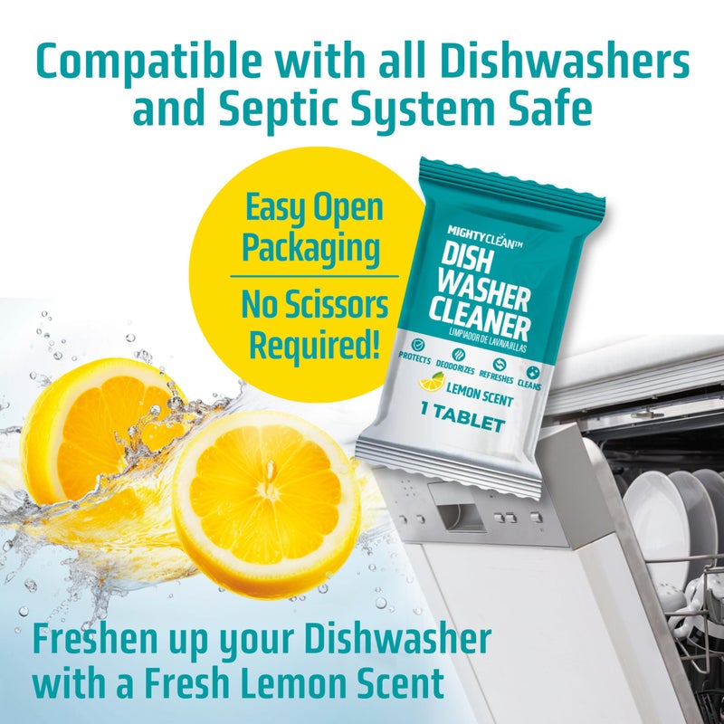 Mighty Clean Dishwasher Cleaner And Deodorizer 24 Pack - 1 Year Supply Deep Clean Dishwasher Cleaner Tablets, Septic Safe Dishwasher Cleaning Tablets, Dish Washer Cleaner To Remove Limescale, Mineral Buildup, Odor - Image 5